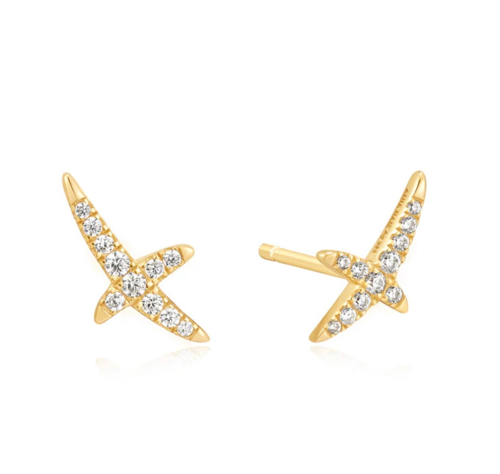 Gold Kiss Pavé Studs