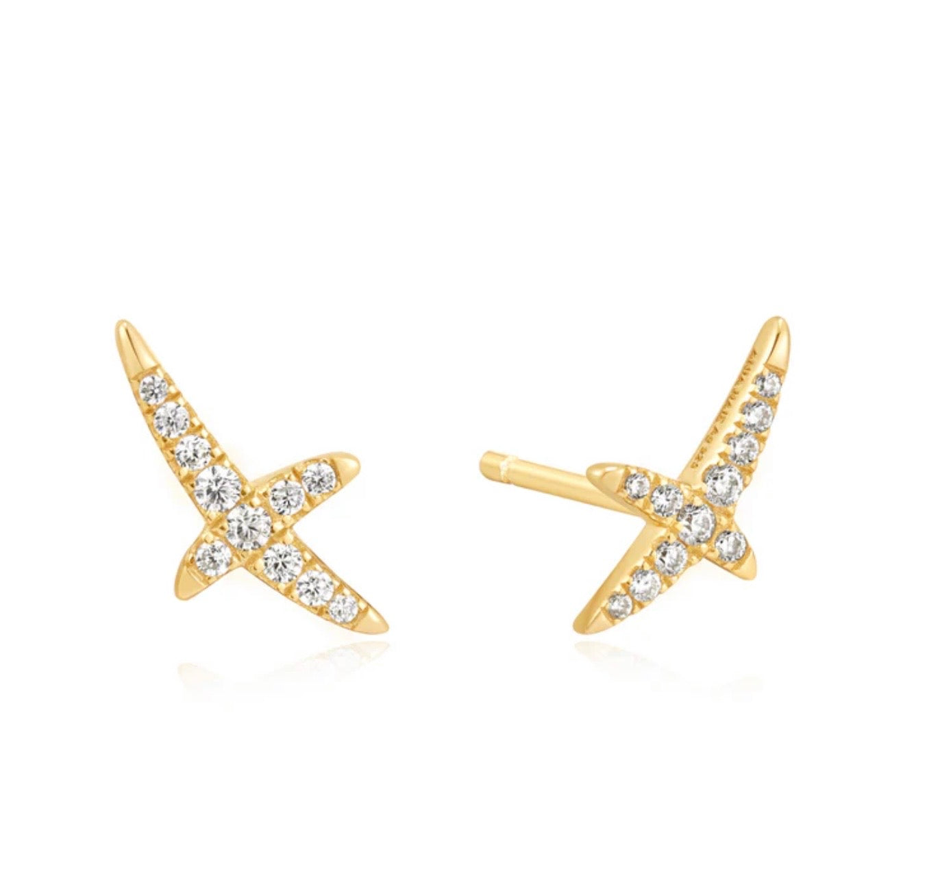 Gold Kiss Pavé Studs