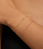 Gold Graduated Bezel-Set Trios Bracelet