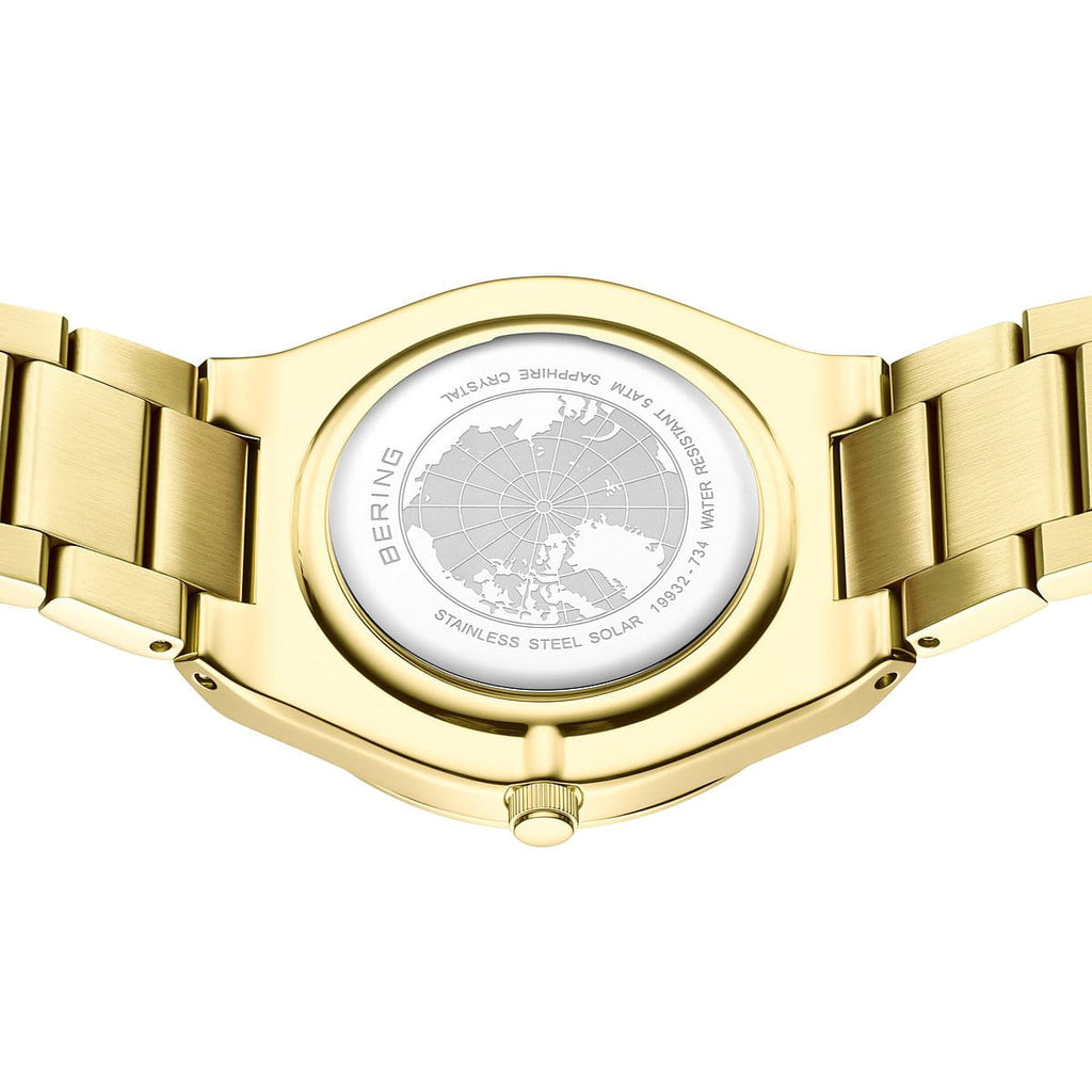 BERING Ladies Gold Metal Strap Watch with White Dial 19932-734