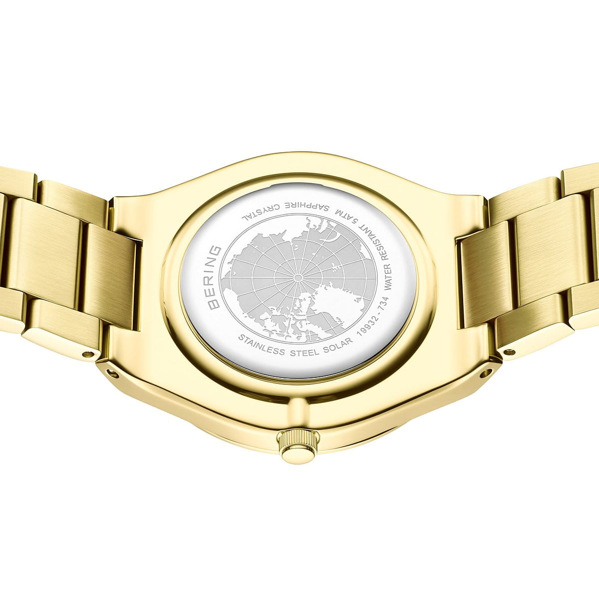 BERING Ladies Gold Metal Strap Watch with White Dial 19932-734