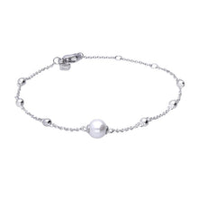 Load image into Gallery viewer, Trace Chain Station Bracelet With Shell Pearl B5431
