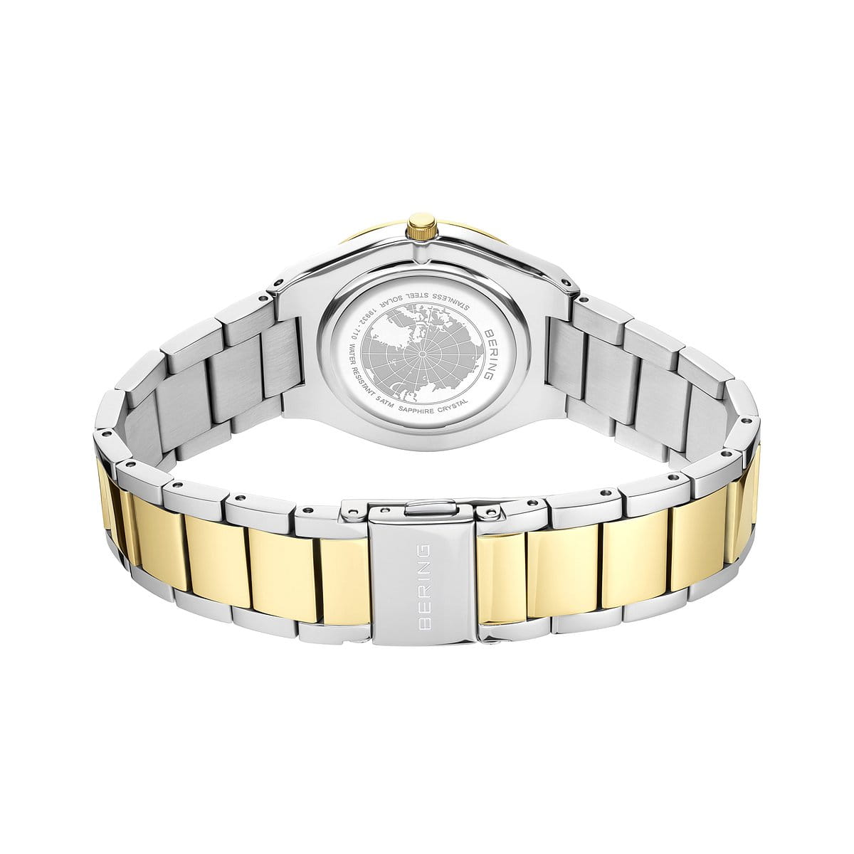 BERING Ladies Two Tone Metal Strap Watch with White Dial 19932-710
