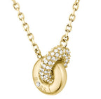 Ladies BOSS Live Precious Gold Plated Stainless Steel Circle Link Pendant Necklace