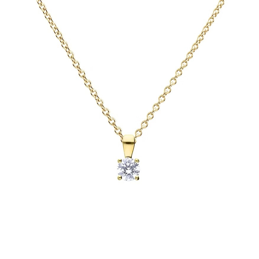 Diamonfire Gold Plated Four Claw 0.50ct Pendant