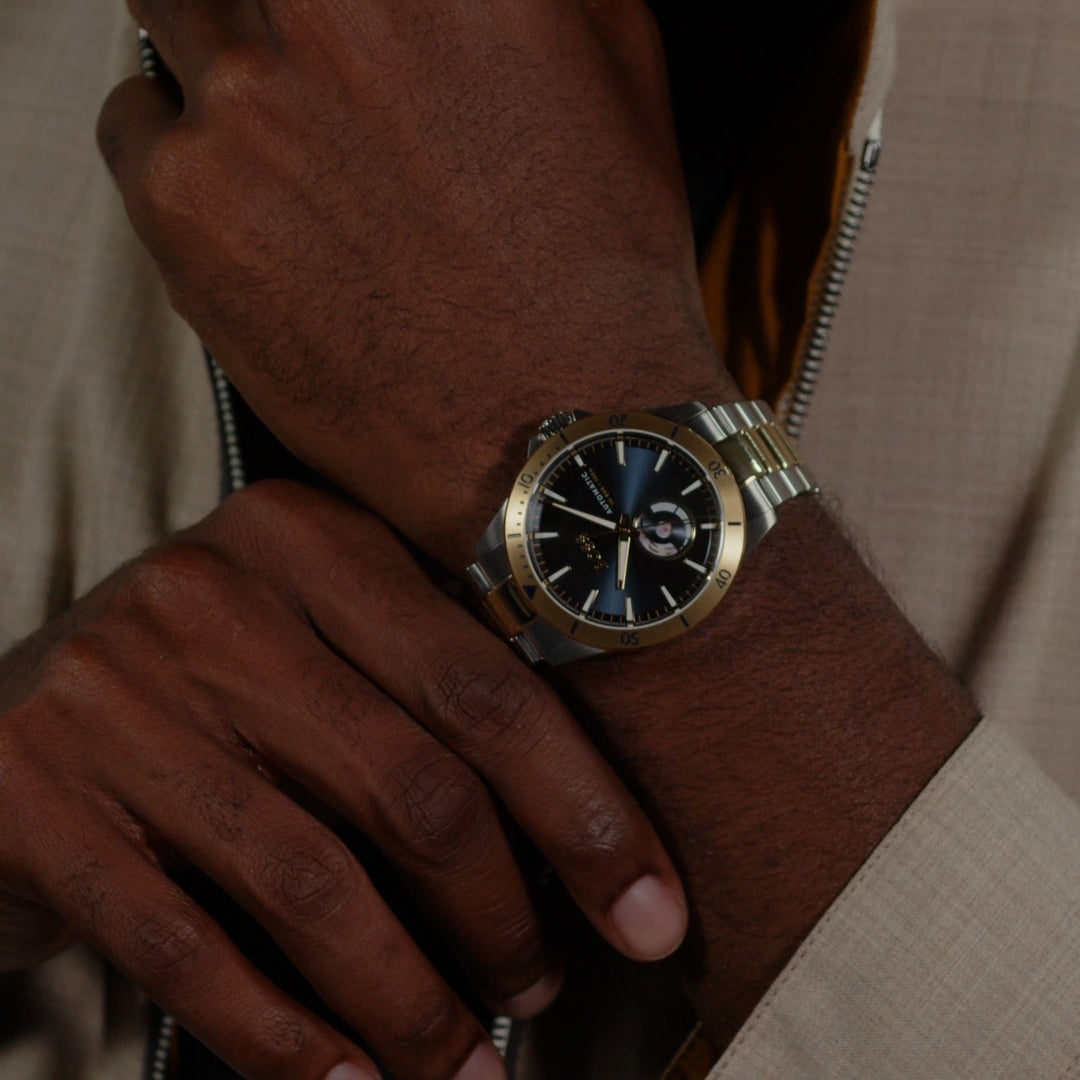 Gents BOSS Automatic Troper Watch with Two Tone Yellow Gold IP & Stainless Steel