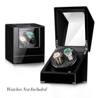 Double Watch Winder Black Wood & Black