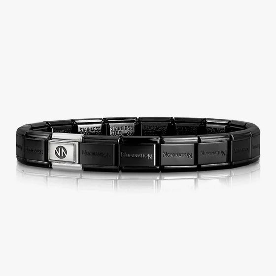 Nomination CLASSIC Gun Metal Black Coloured Base Charm Bracelets in stainless steel