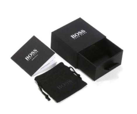 BOSS Yann Light Yellow Gold IP Square Earrings