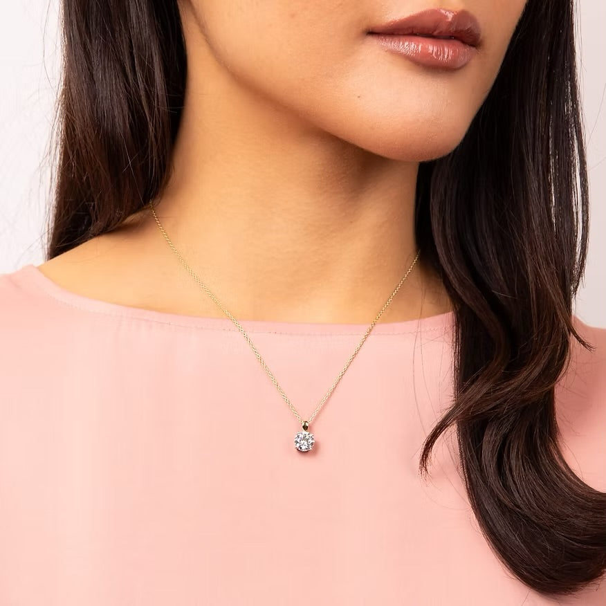 Diamonfire Gold Plated Four Claw 2.00ct Pendant