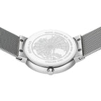 Bering Ladies Silver Watch with CZ with Milanese Mesh Strap 10135-0005