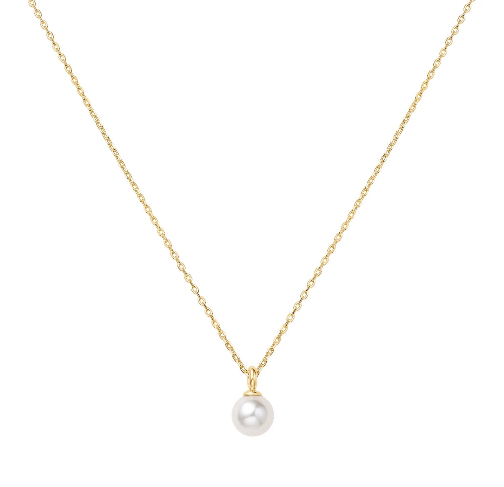 GOLD PEARL DROP PENDANT NECKLACE