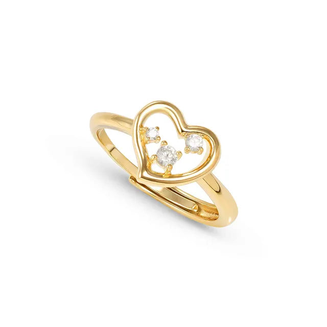 Nomination Dream Beats Gold Heart Ring with CZ