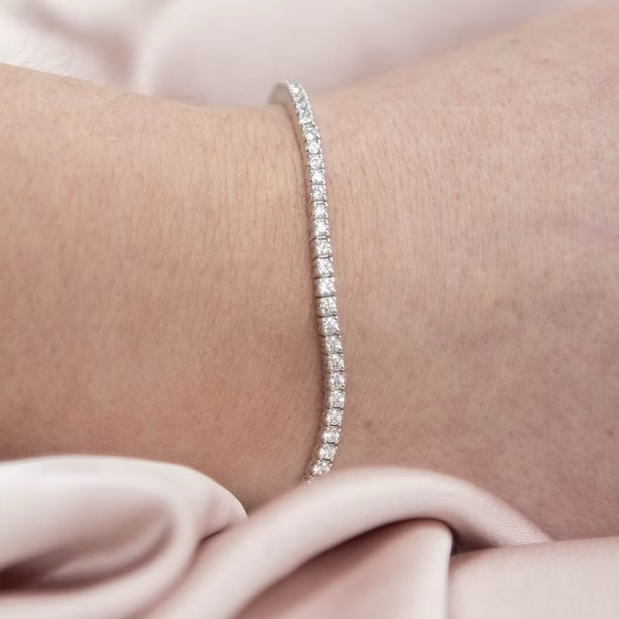 Diamonfire Fine Claw Set Zirconia Tennis Bracelet