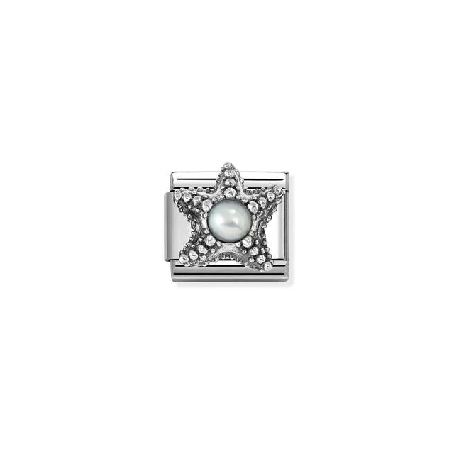 Nomination Silver and White Pearl Starfish Charm