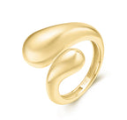 Gold Sculptural Crossover Ring
