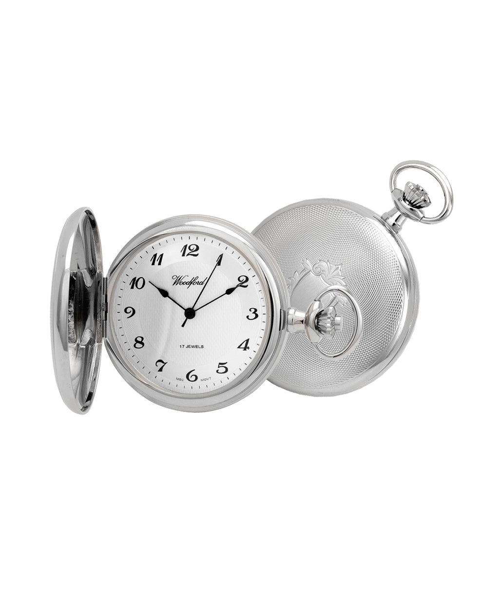 Woodford Mechanical Chrome Plated Full Hunter Pocket Watch