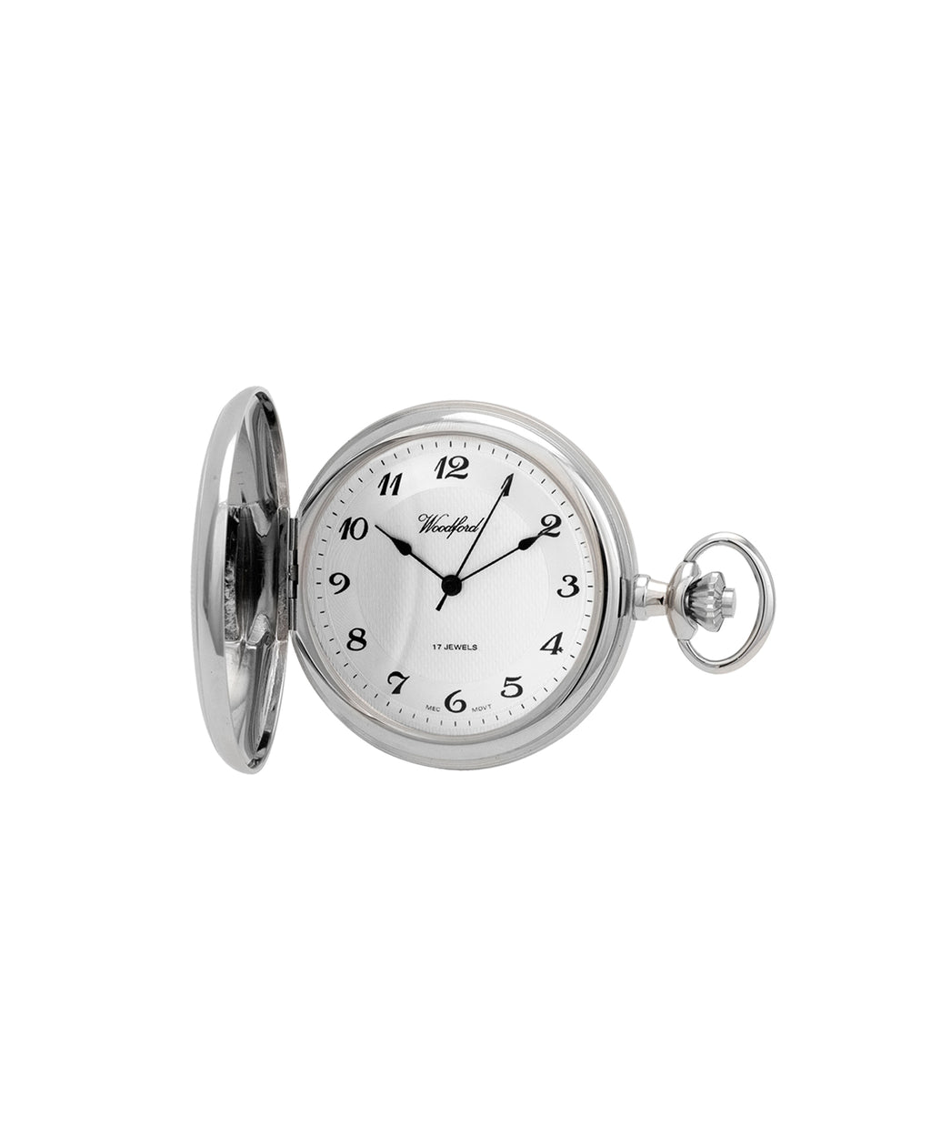 Woodford Mechanical Chrome Plated Full Hunter Pocket Watch