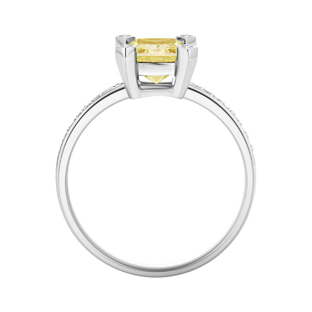 18ct White Gold Criss Cross One Carat Pavé Ring