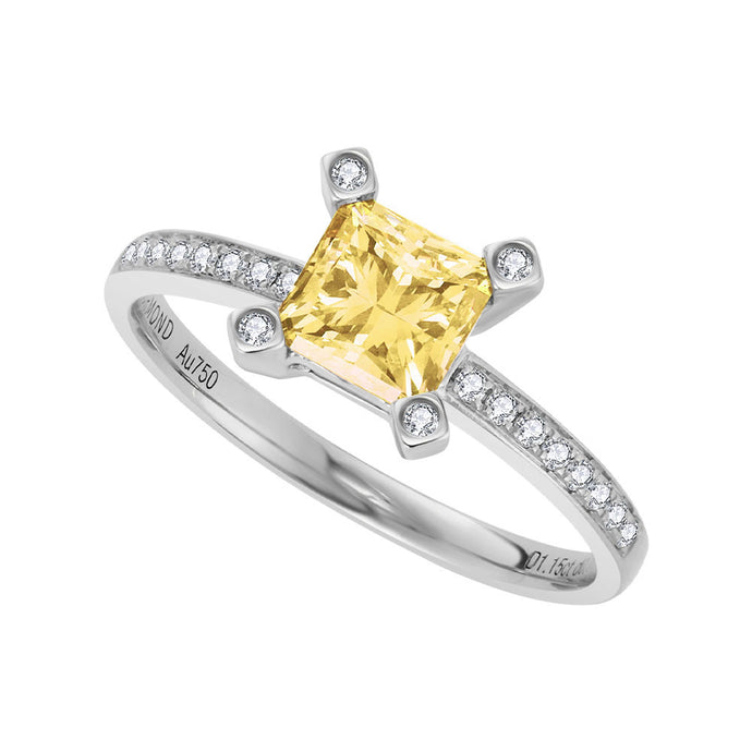 18ct White Gold Criss Cross One Carat Pavé Ring