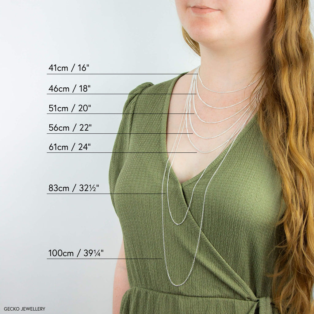 Silver Curb Chain With Extender 56cm-61cm