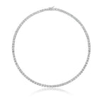 Claw set 4mm Asscher cut line Necklace