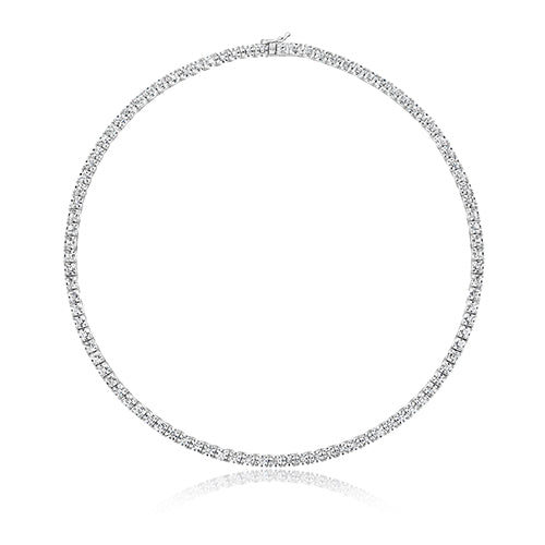 Claw set 4mm Asscher cut line Necklace