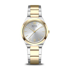 BERING Ladies Two Tone Metal Strap Watch with White Dial 19932-710