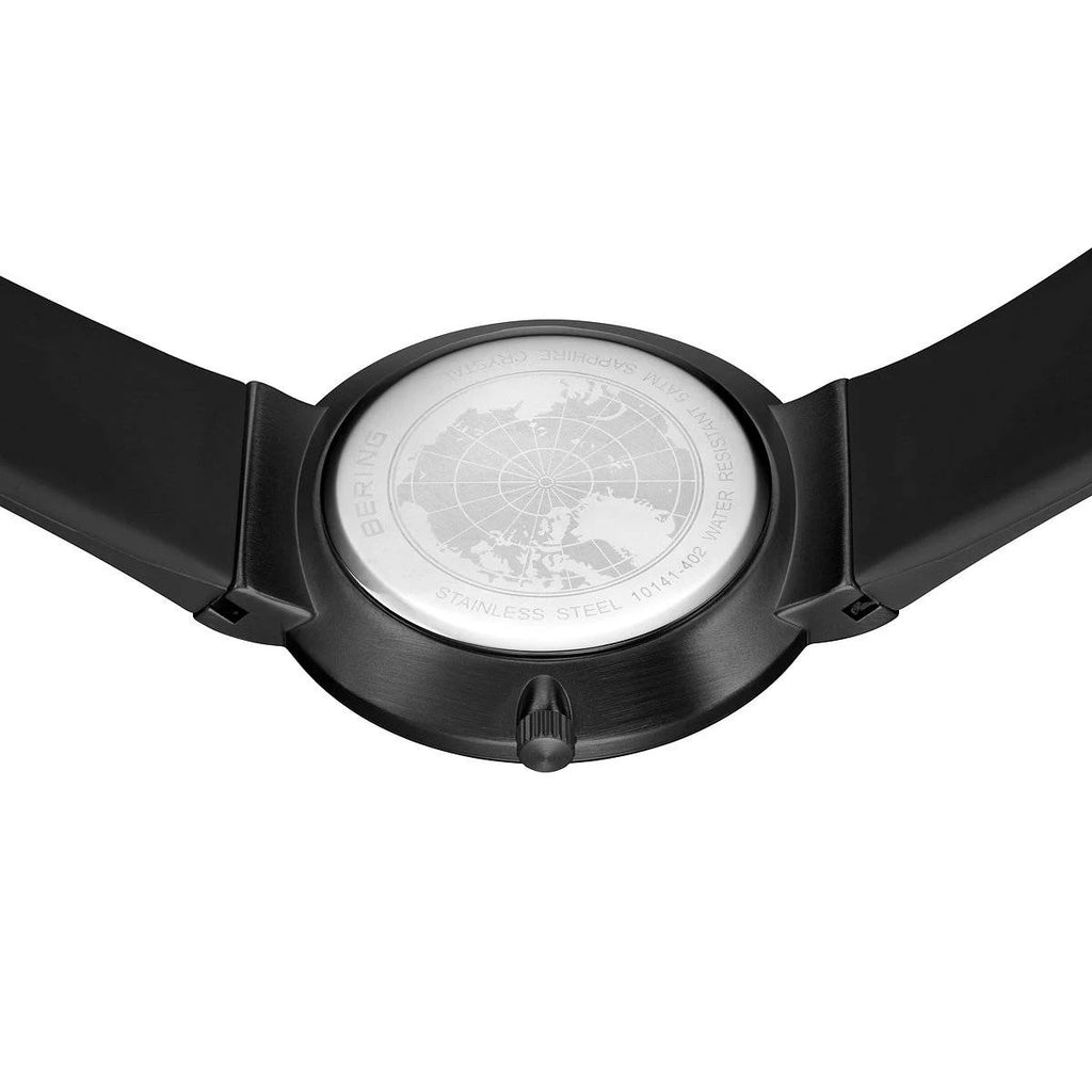 Bering Mens Black Watch with Black Silicone Strap 10141-402
