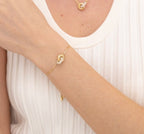 Ladies BOSS Live Precious Gold Plated Stainless Steel Linked Circle Ladies Bracelet
