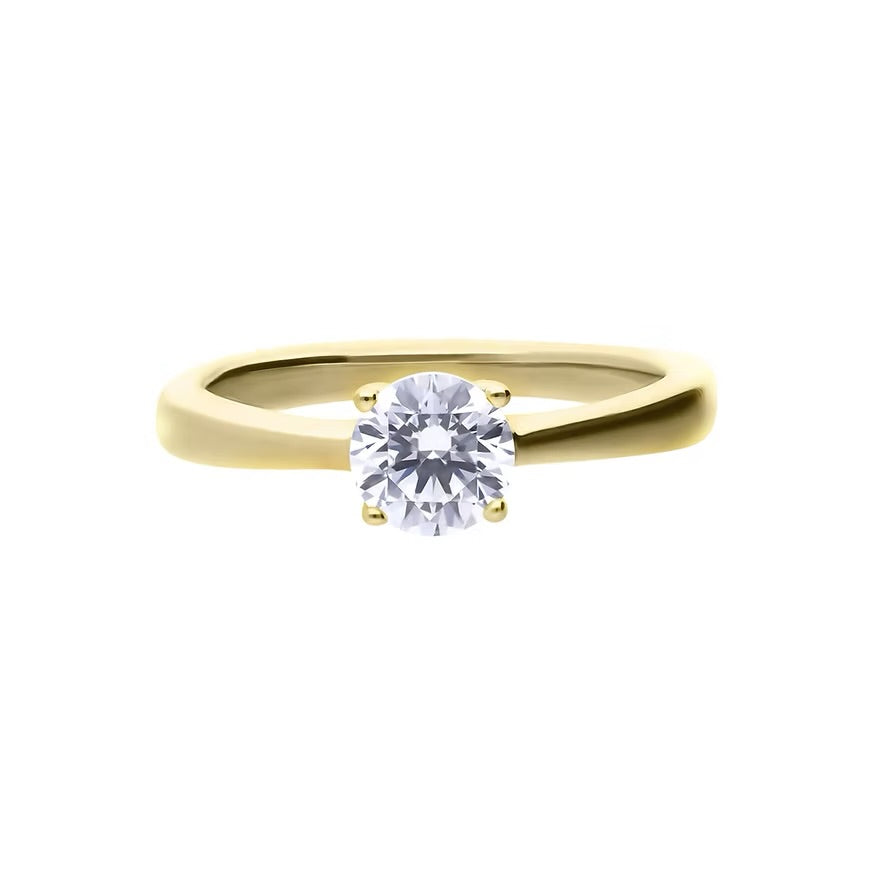 Diamonfire Gold Plated Four Claw 0.75ct Ring