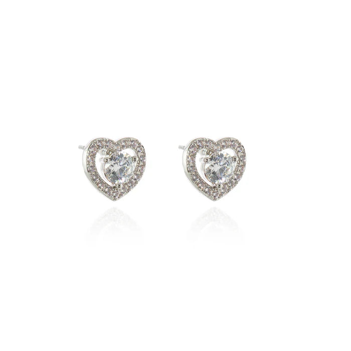 Cora Silver Heart Earrings