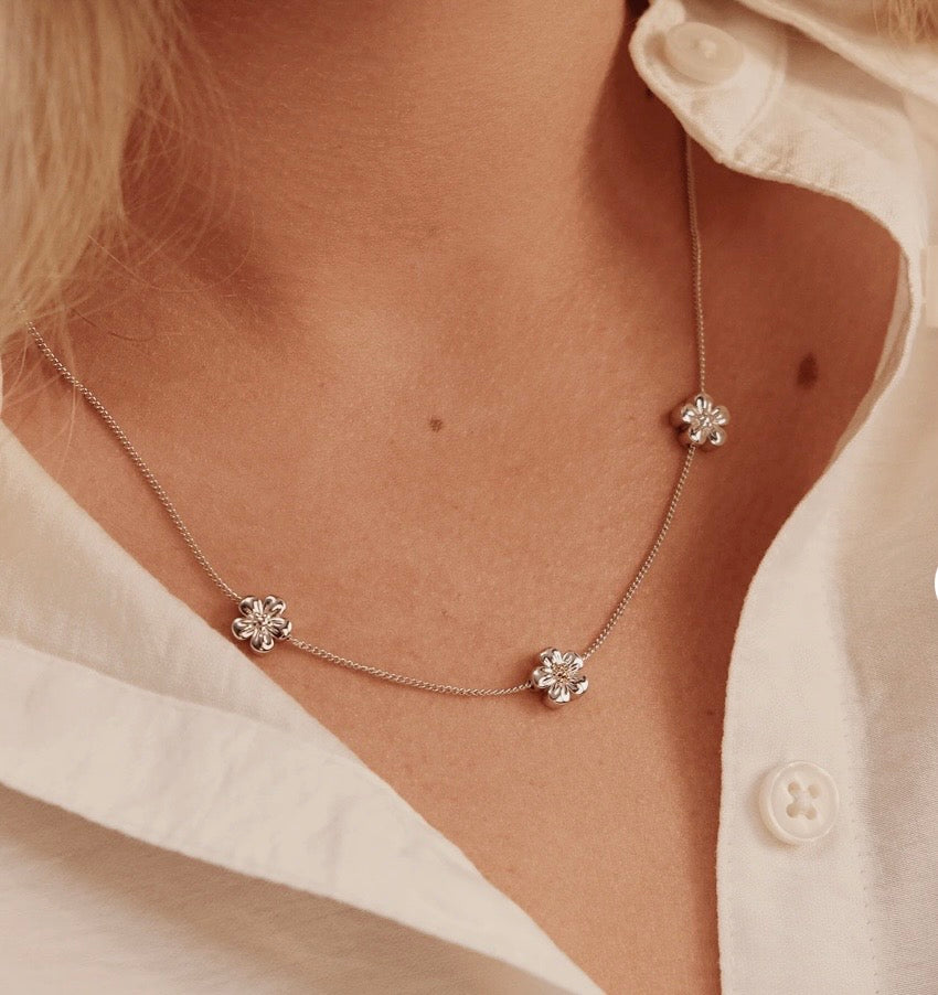 Clogau® Nature's Wonder Sterling Silver Forget-Me-Not Adjustable Necklace