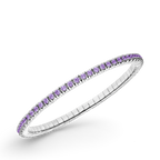 Dazzling Colour Flex Bracelet 2.5mm Amethyst 925 Rhodium