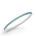 Dazzling Colour Flex Bracelet 2.5mm Blue Topaz 925 Rhodium