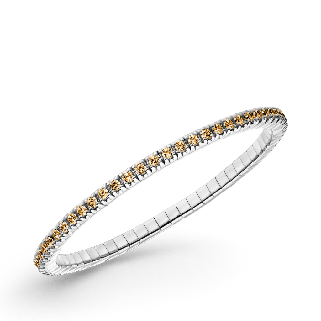 Dazzling Colour Flex Bracelet 2.5mm Champagne 925 Rhodium