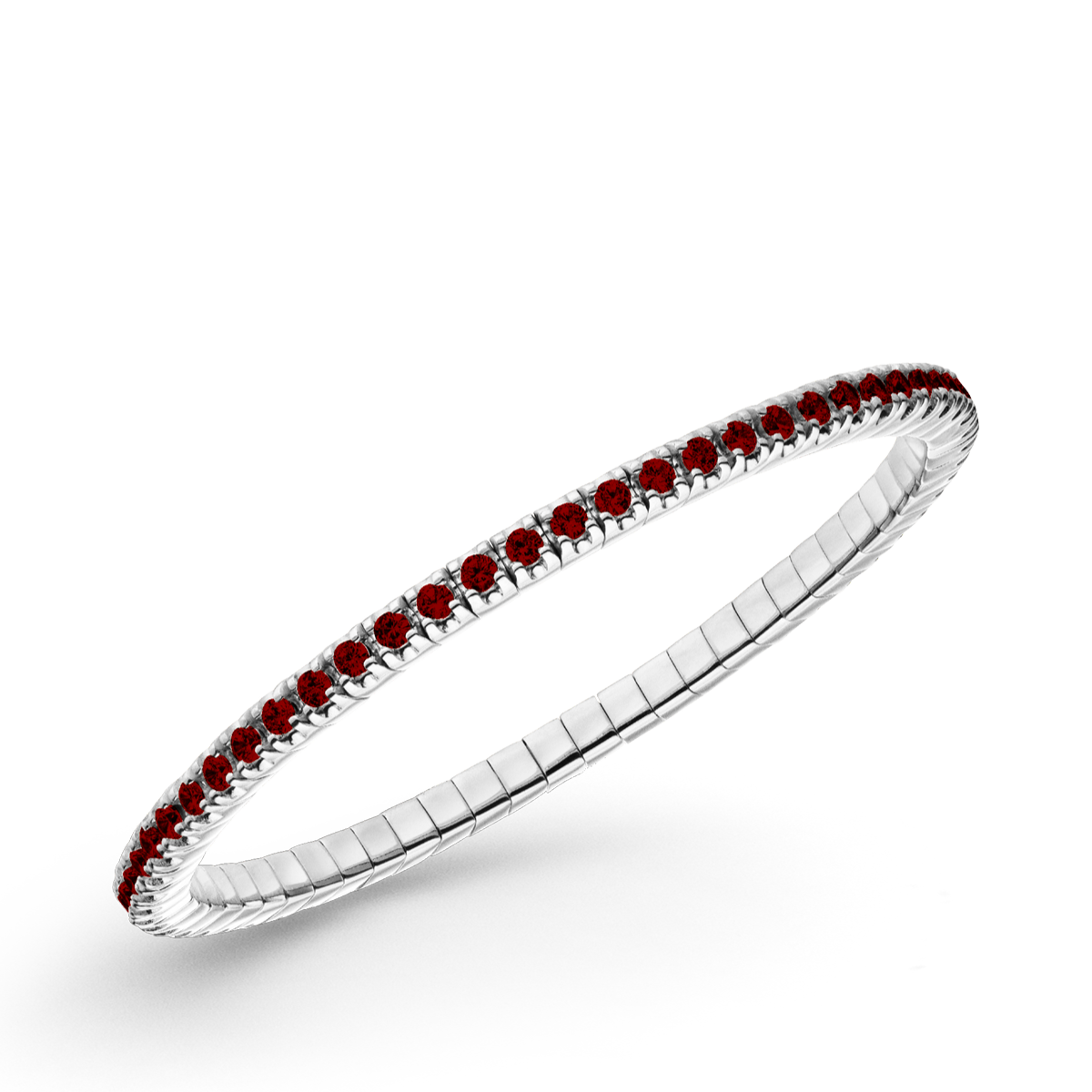 Dazzling Colour Flex Bracelet 2.5mm Garnet 925 Rhodium