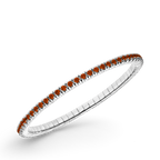 Dazzling Colour Flex Bracelet 2.5mm Orange Red 925 Rhodium