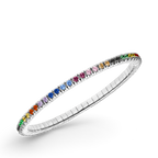 Dazzling Colour Flex Bracelet 2.5mm Rainbow 925 Rhodium