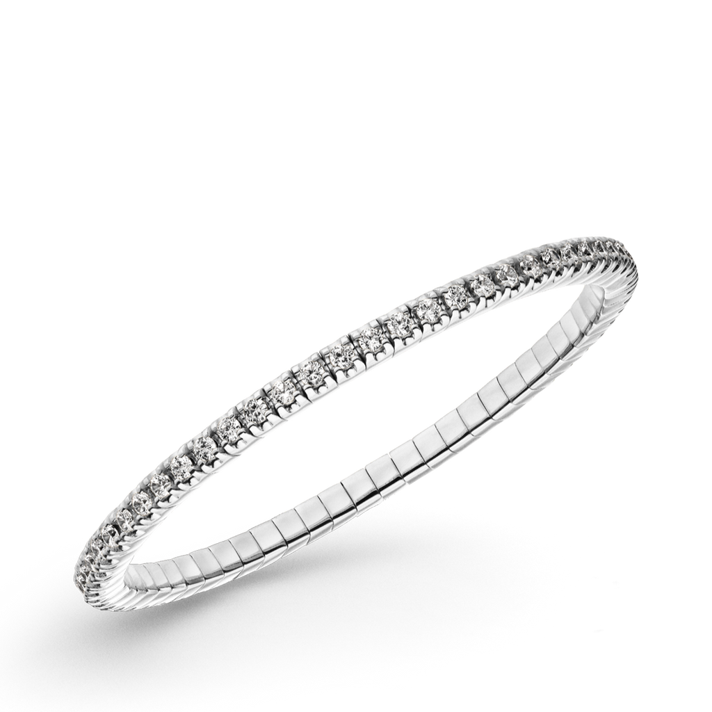 Dazzling Colour Flex Bracelet 2.5mm White 925 Rhodium
