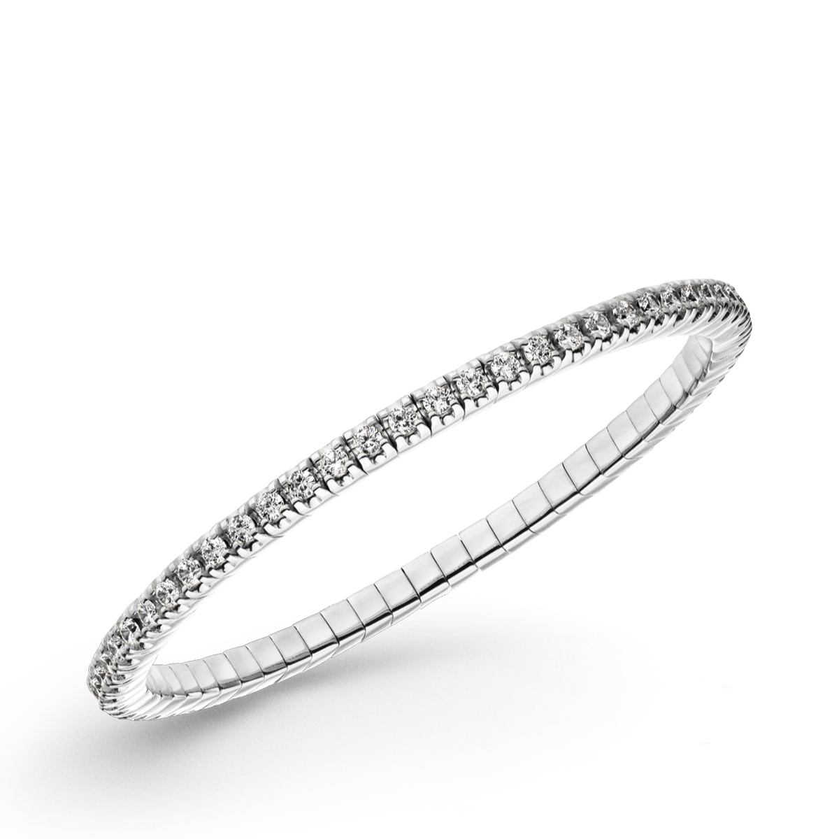 Dazzling Colour Flex Bracelet 2.5mm White 925 Rhodium