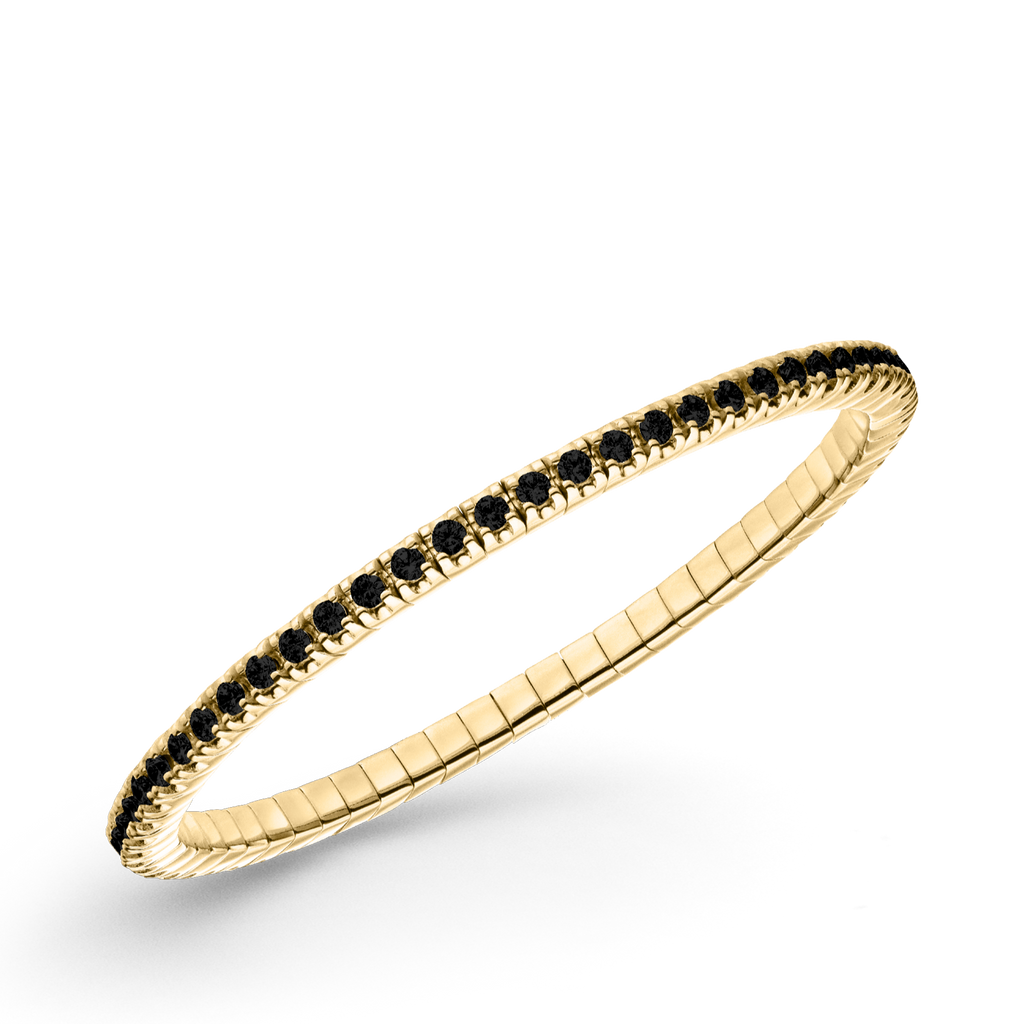 Dazzling Colour Flex Bracelet 2.0mm Black 925 gold plated