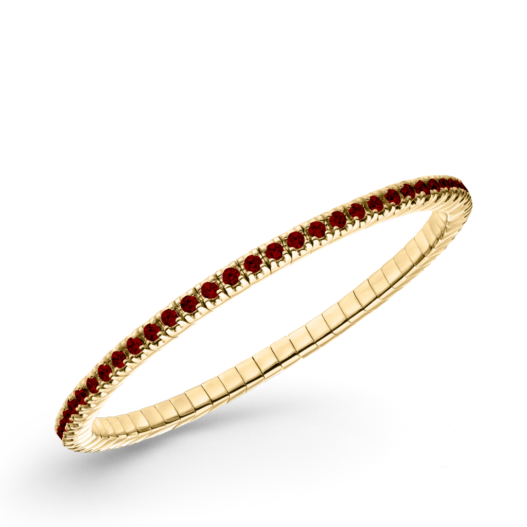 Dazzling Colour Flex Bracelet 2.5mm Garnet 925 gold plated