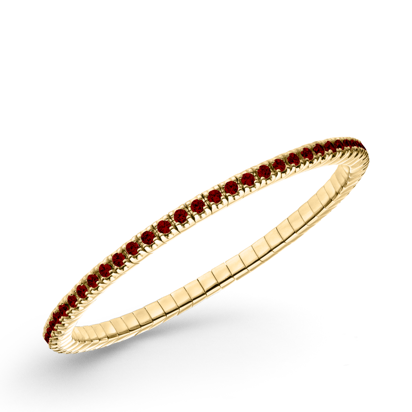Dazzling Colour Flex Bracelet 2.5mm Garnet 925 gold plated