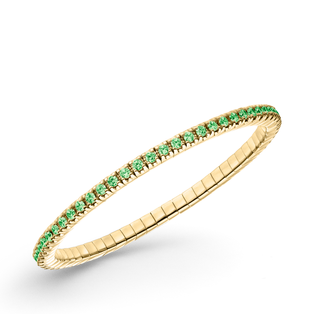 Dazzling Colour Flex Bracelet 2.5mm Green 925 gold plated