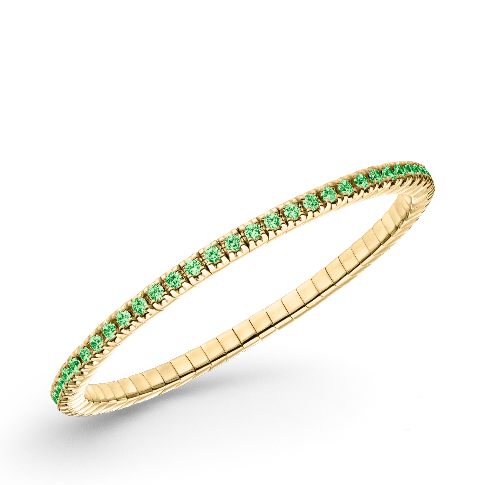 Dazzling Colour Flex Bracelet 2.5mm Green 925 gold plated