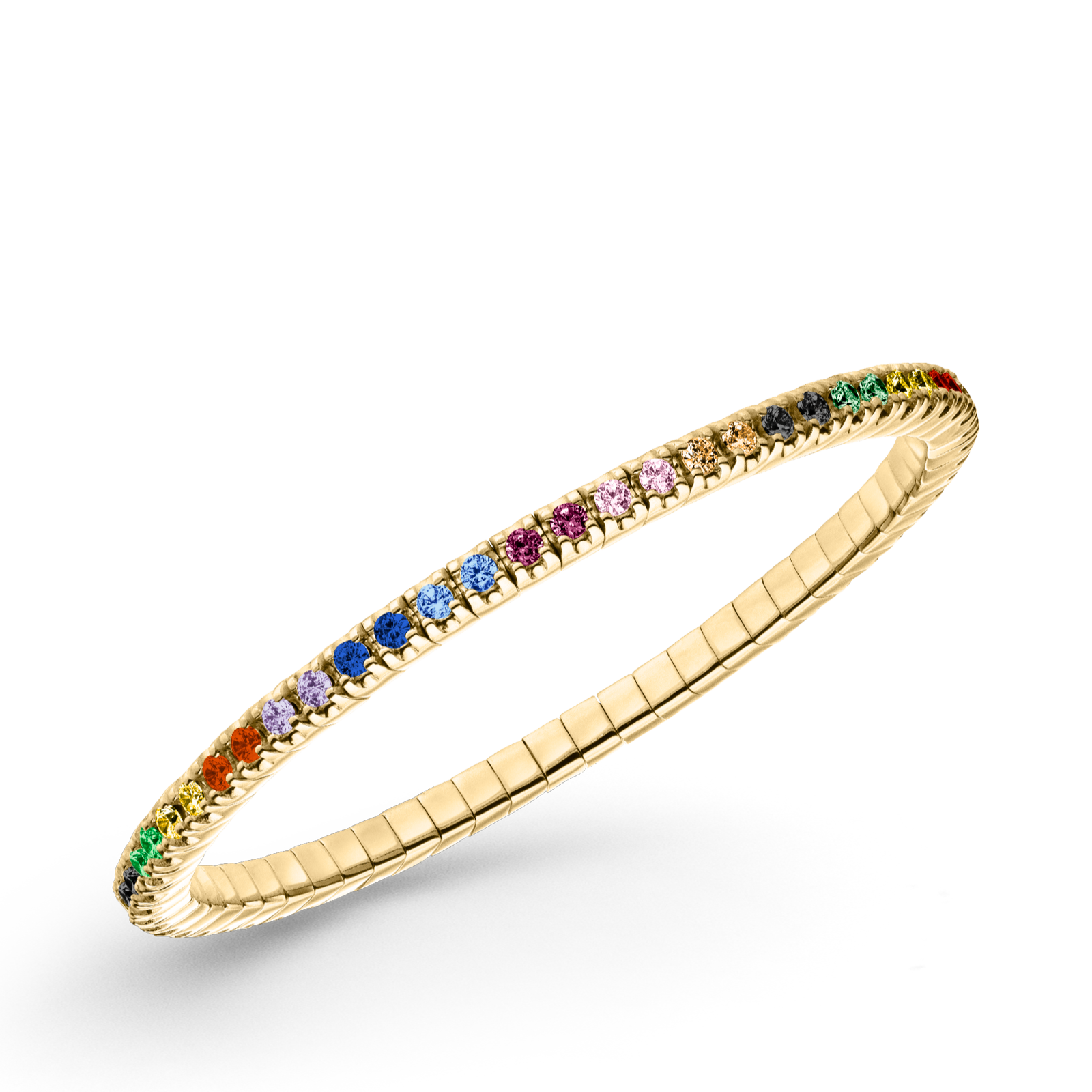 Dazzling Colour Flex Bracelet 2.5mm Coloured 925 gold plated