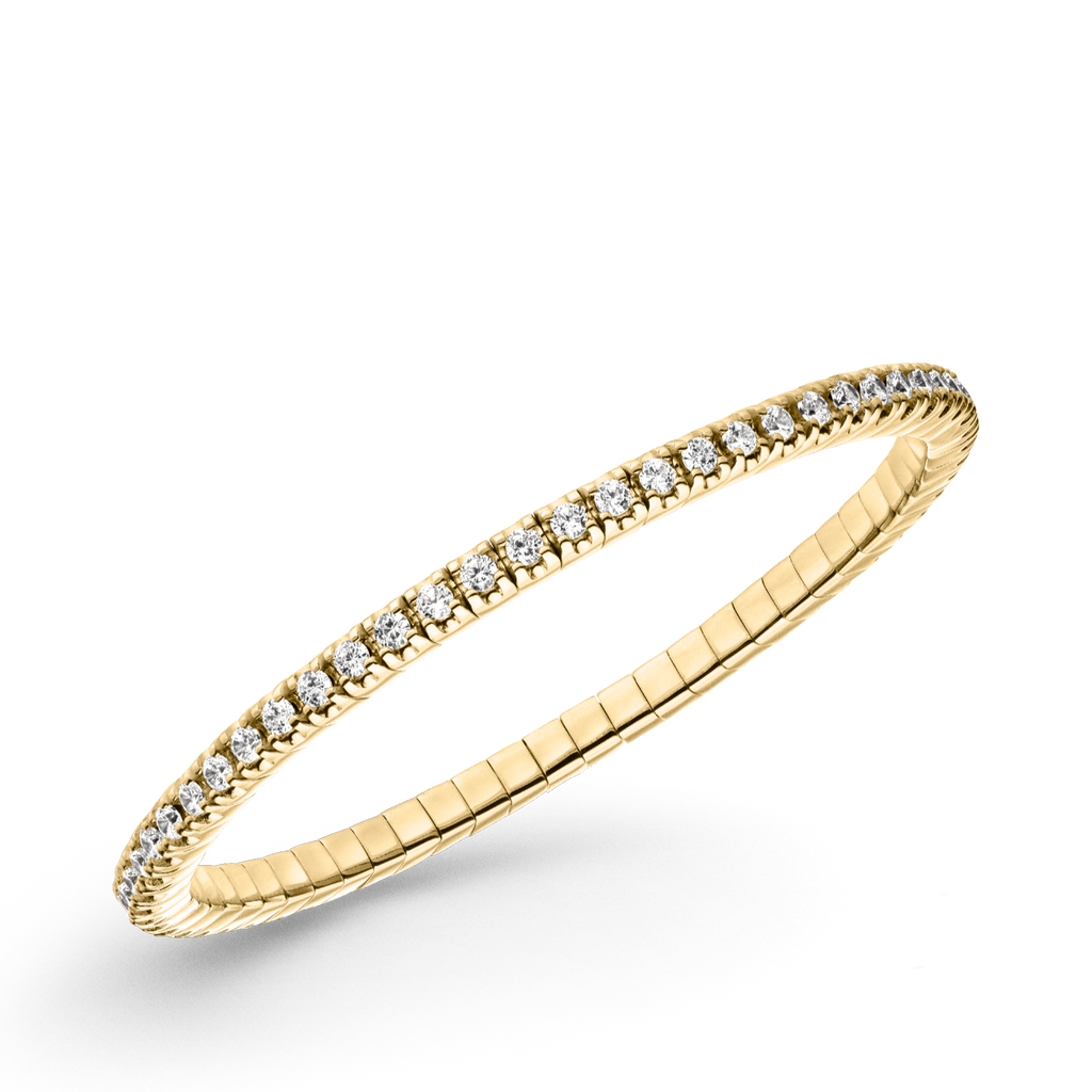 Dazzling Colour Flex Bracelet 2.5mm White 925 gold plated