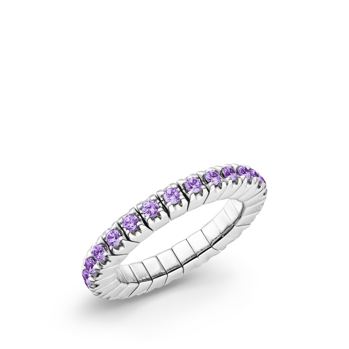 Dazzling Colour Flex ring 2.5mm Amethyst 925 Silver