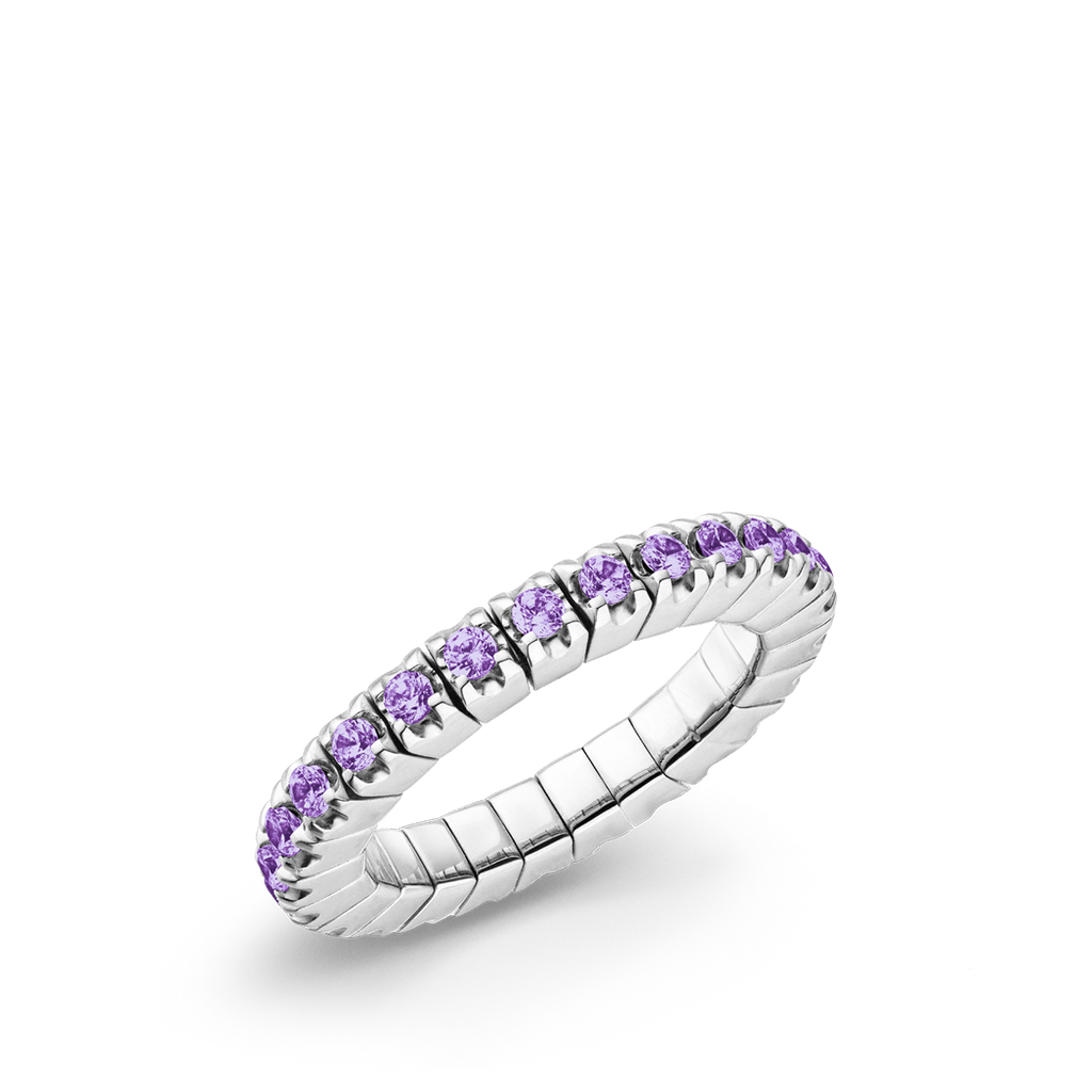 Dazzling Colour Flex ring 2mm Amethyst 925 Silver